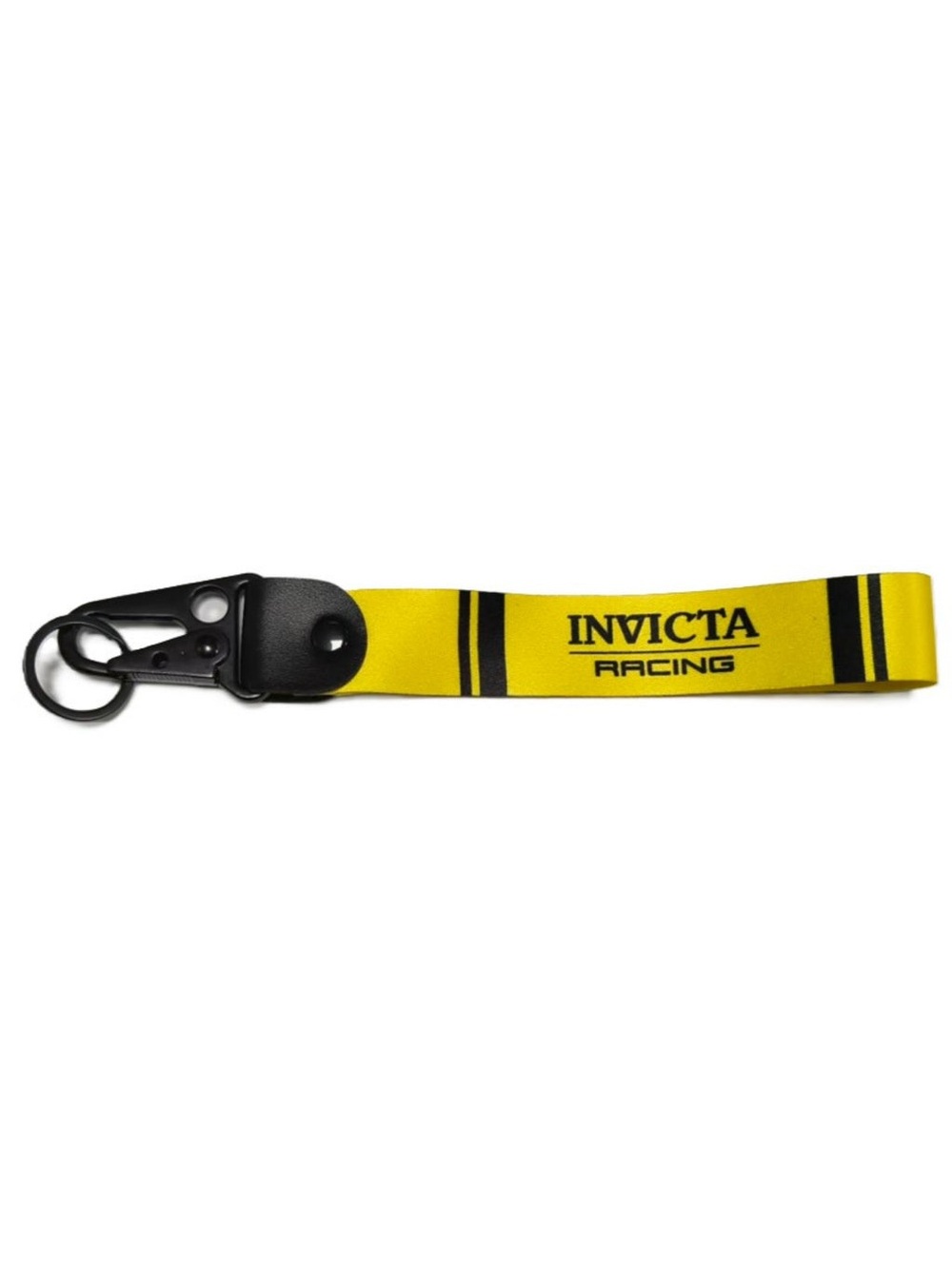 NWT Invicta Racing Yellow Wristlet Keychain Lanyard IG0372 Snap Clasp